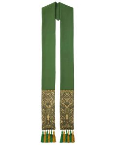 GREEN RONCALLI WITH TASSELS OVERLAY STOLE