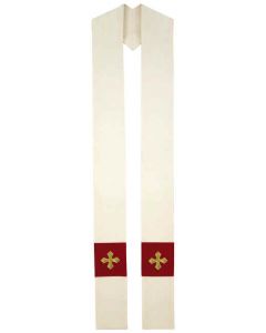 Cream Clergy Overlay Stole with Gold Crosses