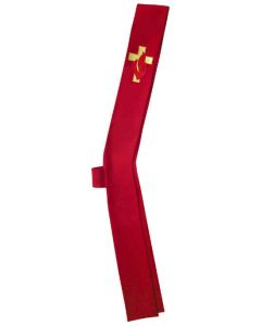 CROSS AND FLAME ON RED DEACON STOLE