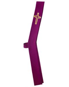 LAUDIAN CROSS ON PURPLE DEACON STOLE