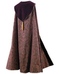 Full Tapestry Clergy Cope with Maroon Velvet Hood