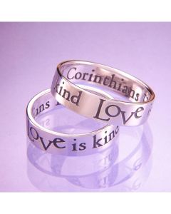 1 Corinthians 13  Sterling Silver Christian Wedding Ring