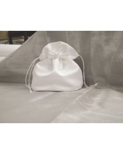 White Satin Bow Purse