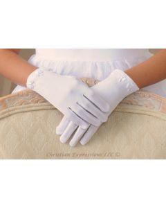 Irish Shamrock First Communion Gloves