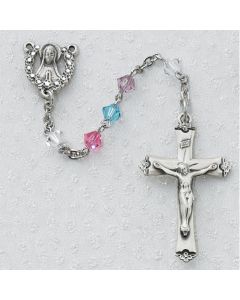 Multicolor SWAROVSKI Rosary Beads 5 mm Rhodium or Sterling Silver