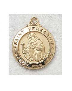 St. Peregrine Sterling Gold Overlay Medal