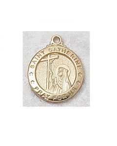 St. Catherine Sterling Gold Overlay Medal