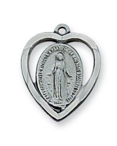 Communion ANTIQUE SILVER MIRACULOUS Pendant w/Chain