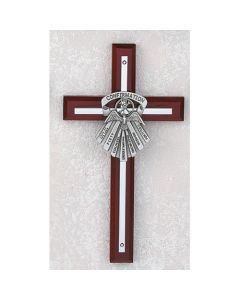 Gifts of The Spirit Confirmation Cross -  Silver/Cherry