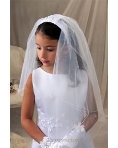 Purchase Rose Headband W/ Pearl Cross First Communion Veil - F2021 - Church  Supply Warehouse