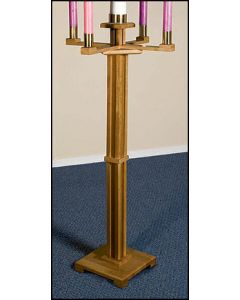 Church Advent Candle Holder Pecan