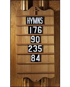 Wall Mount Church Hymnal Board Pecan Stain