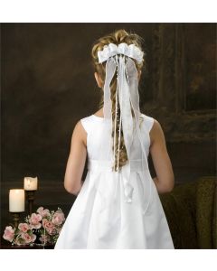 First Communion Bow Hairpiece-V855