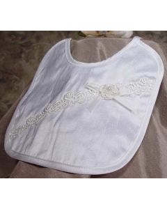 Silk Dupioni Bib with Flower