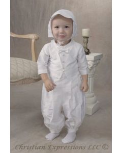 Robert Silk Christening Romper