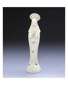 8 1/2" PORCELAIN MADONNA WITH S HAMROCKS AND GOLD TRIM