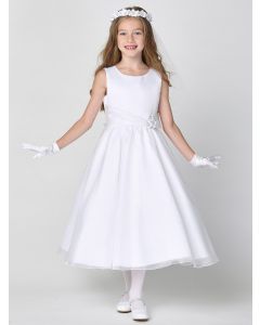 A Line First Communion Dress with crystal organza skirt