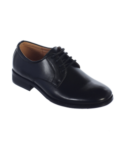 These boys first communion shoes feature a soft non shiny black patent leather.  These  black patent leather first communion shoes for boys are available while supplies last