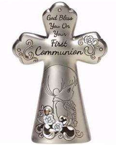 Boys Precious Moments First Communion Cross Figurine