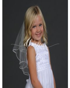 Circular First Communion Veil with Pearl Edge -3 Sizes Available