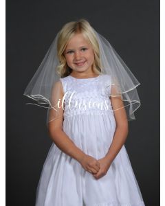 Circular First Communion Veil with Rattail Edge -3 Sizes Available