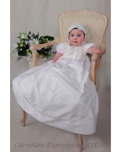 Girls Silk Dupioni Christening gown Style Ava