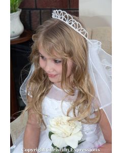 First Communion Pearl Crown Veil