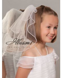 First Communion Veil with Pearl Trim-3 Sizes Available