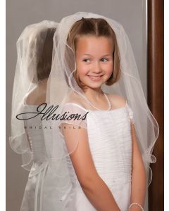 First Communion Veil with Filament Edge-3 Sizes Available