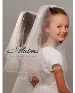 First Communion Veil with Pearl Edge -3 Sizes Available