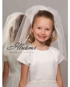 First Communion Veil with Rattail Edge-3 Sizes Available