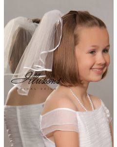 First Communion Veil with Satin Edge -3 Sizes Available