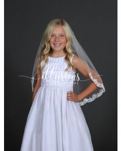 Flower Lace First Communion Veil-3 Sizes Available