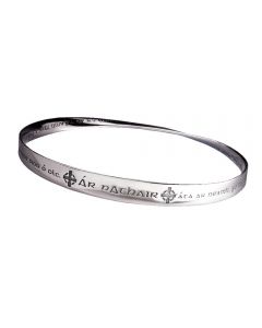 Lords Prayer in Gaelic Christian Bangle Bracelet