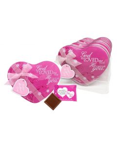 God So Loved Me Heart Scripture Candy Pink Tin Case