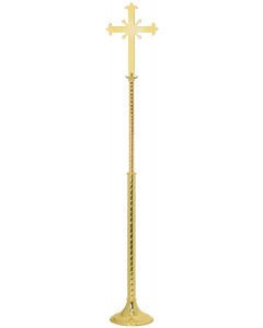 Church Processional Cross with Fleur-de-lis Design