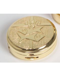 Communion Pyx with Bread, Fish and Cross 10 Cap