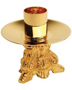 Ornate Church Altar Candlestick Gold Plated