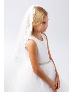 First Communion Veil with Floral Lace