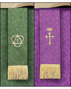 Reversible Bookmark with Cross: Purple/Green Parament