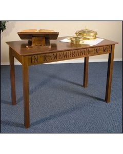 Communion Table This Do In Remembrance of Me Maple