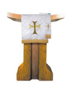 Maltese Church Jacquard Pulpit Scarf: White