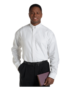 Men's Long Sleeve White Clergy Shirt