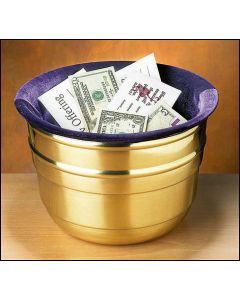 Large Lenten Offering Pot with Purple Bag for Church Collections