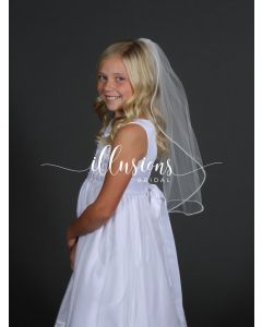 Pearl Trim First Communion Veil -3 Sizes Available