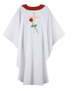 Pro Life Rose and Cross Clergy Chasuble