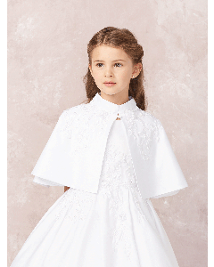 Satin First Communion Cape with Applique