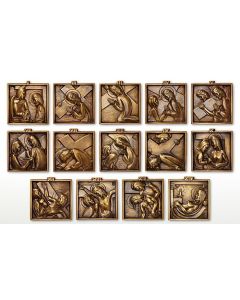 Solid Brass Stations of the Cross Set of 14