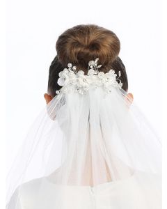 Bun Wrap First Communion Veils Flowers Pearls 