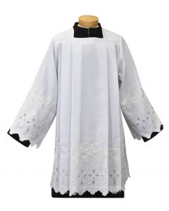 Tailored Priest Surplice with Embroidered Crosses